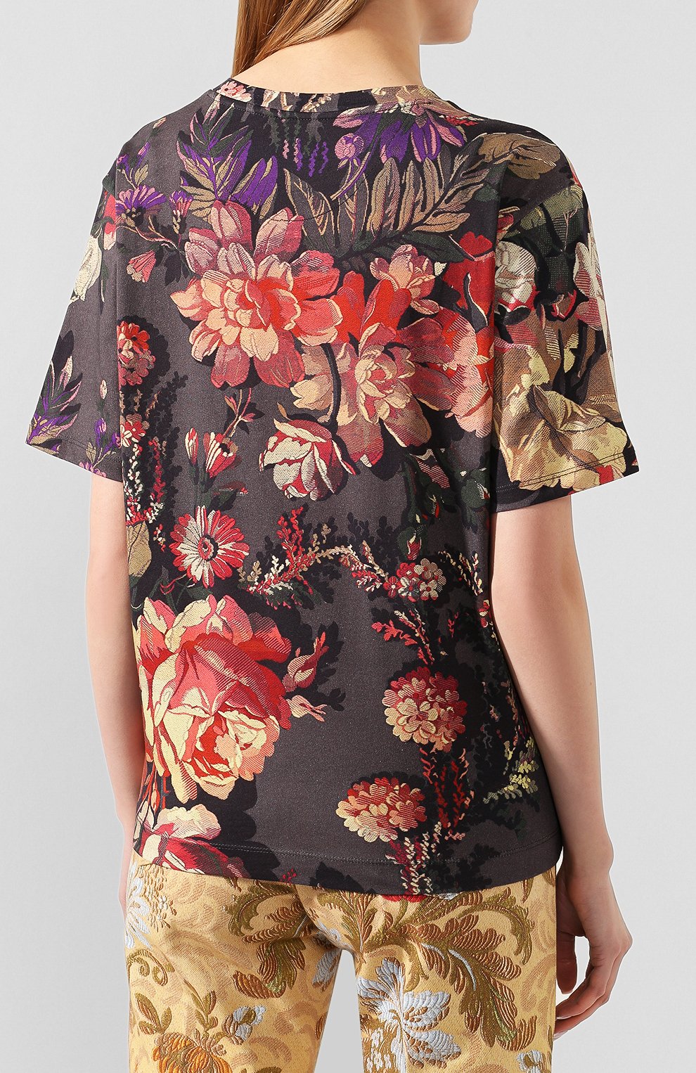 Хлопковая футболка DRIES VAN NOTEN разноцветного цвета по цене 22550 руб., арт. 201-11166-9620, фото 4 Хлопковая футболка DRIES VAN NOTEN, арт. 201-11166-9620, фото 4