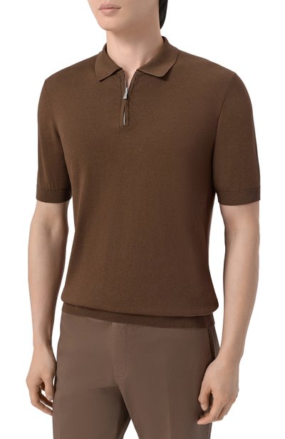 Поло из шелка и хлопка ANDREA CAMPAGNA, арт. M5425-1031, фото 3