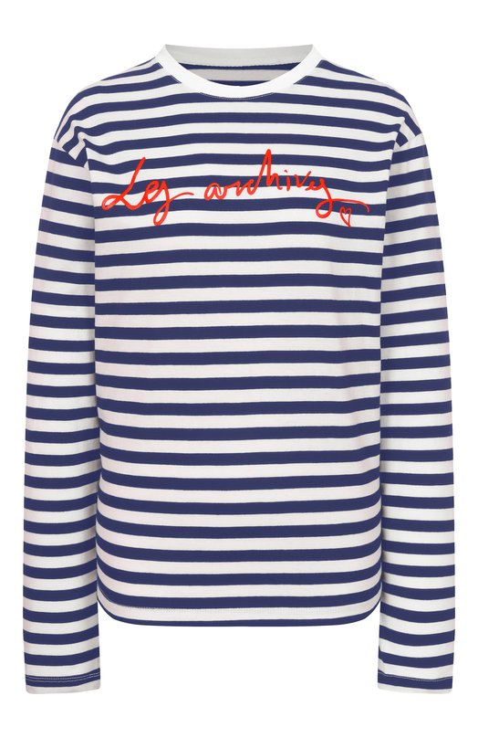 Хлопковый лонгслив Les Archives LA_019 Чёрно-белый LA_019