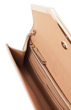 Женский клатч emmie JIMMY CHOO золотого цвета, арт. EMMIE | Фото 5 (Материал сплава: Проставлено; Драгоценные камни: Проставлено; Размер: small; Ремень/цепочка: На ремешке; Материал: Текстиль; Женское Кросс-КТ: Клатч-клатчи, Вечерняя сумка)
