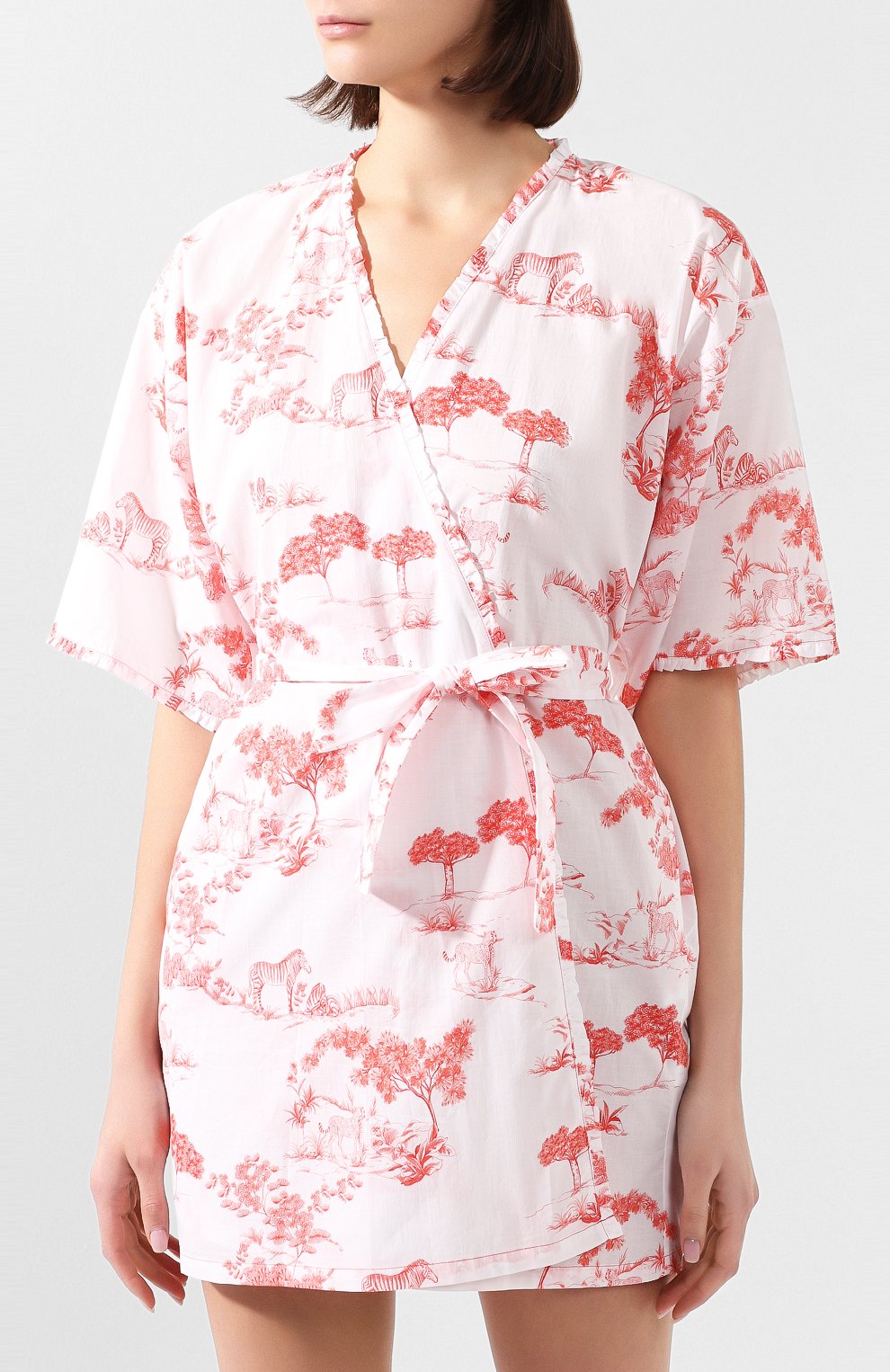 Хлопковый халат LE CHAT белого цвета по цене 14530 руб., арт. HARMATTAN860, фото 3 Хлопковый халат LE CHAT, арт. HARMATTAN860, фото 3