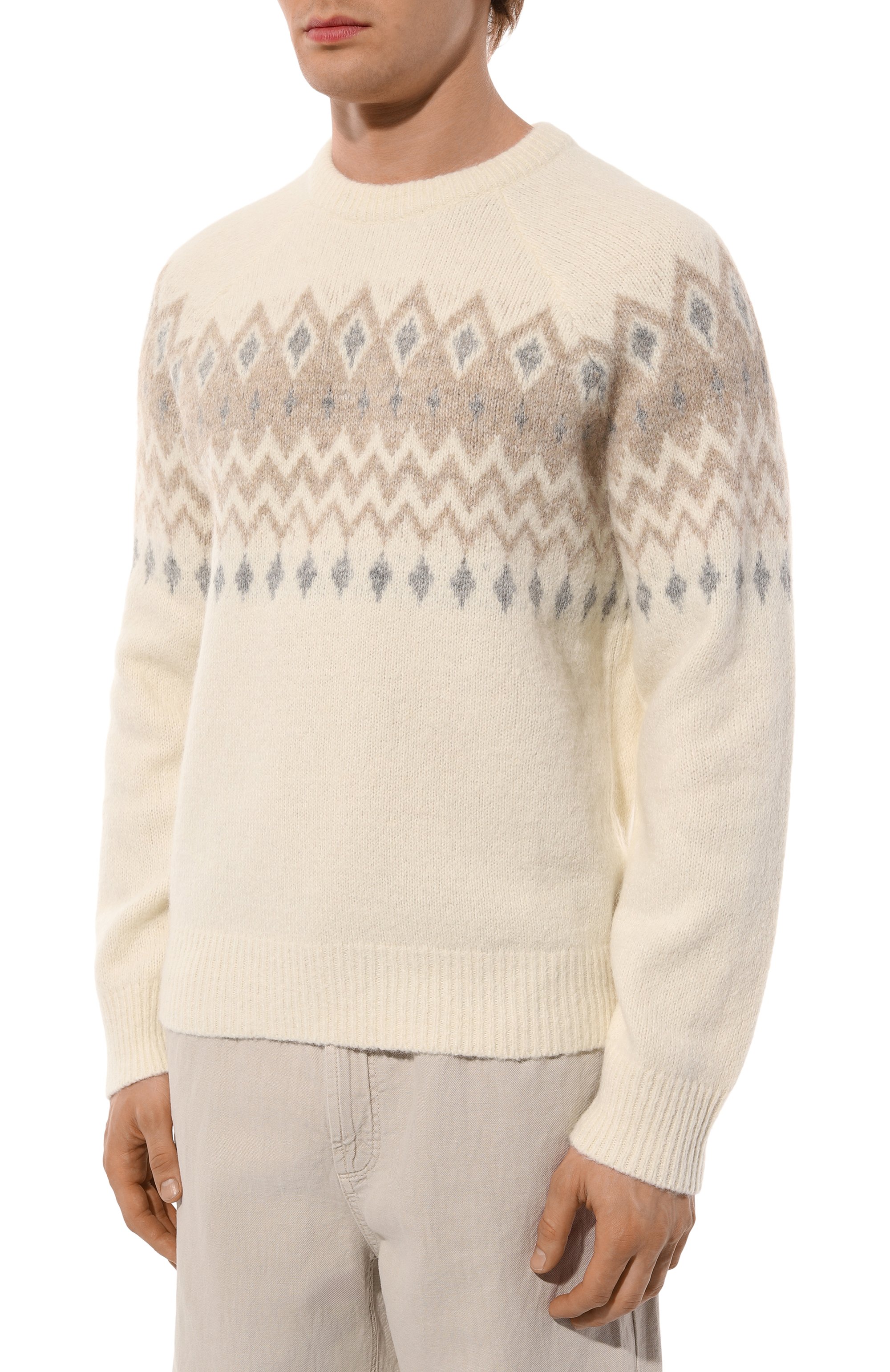 Свитер из шерсти и хлопка BRUNELLO CUCINELLI, арт. MS0504300, фото 3