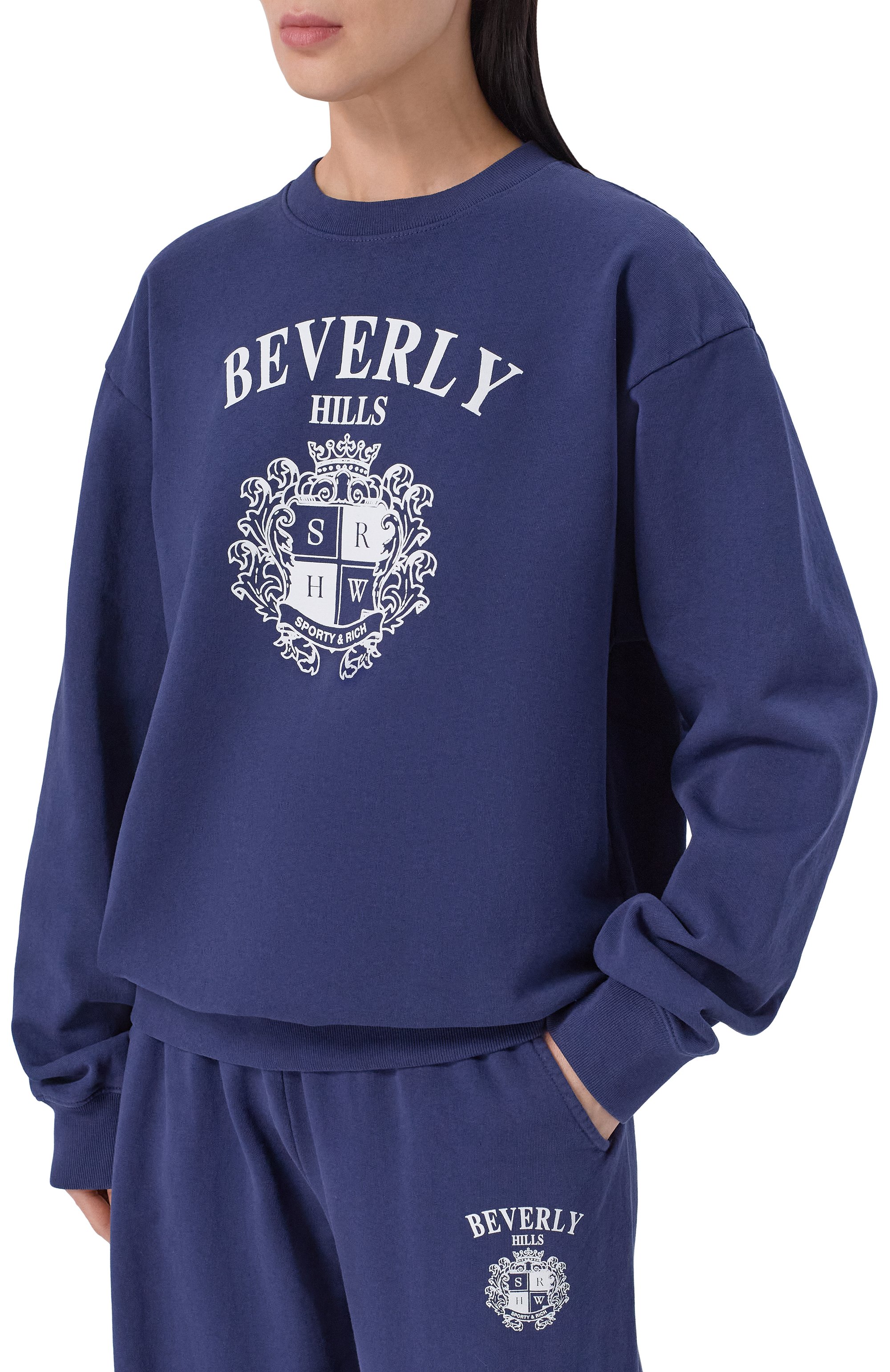 Хлопковый свитшот SPORTY AND RICH, арт. ST07164256BL106, фото 3