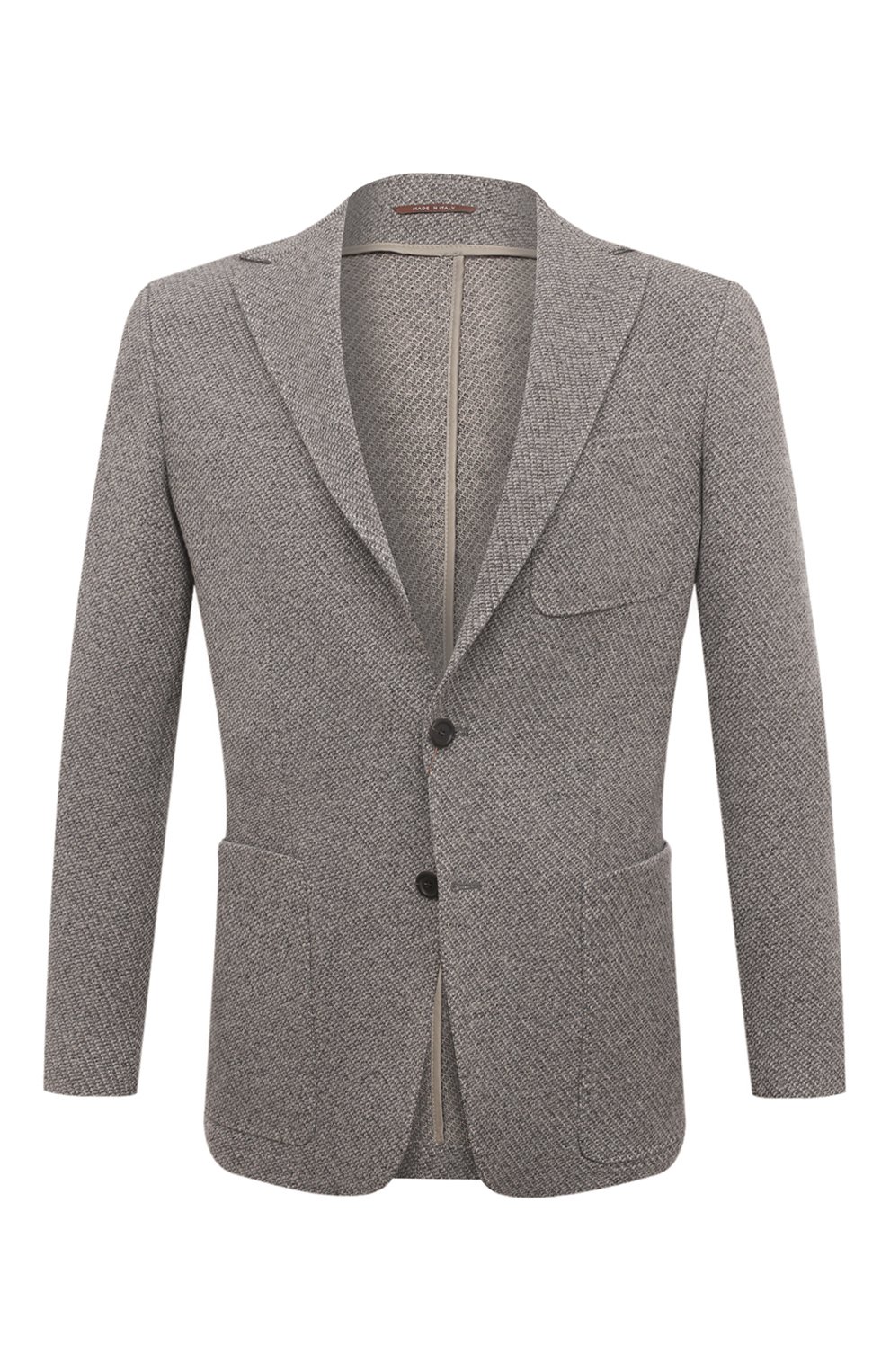 Пиджак из шерсти и хлопка CANALI серого цвета по цене 110500 руб., арт. J0147/JJ02550, фото 1 Пиджак из шерсти и хлопка CANALI, арт. J0147/JJ02550, фото 1