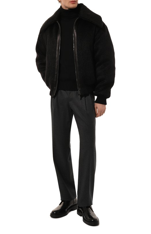 Шерстяной бомбер Dolce & Gabbana G9BGFT/HUMT5 Чёрный  G9BGFT/HUMT5 Фото 2