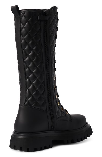 Кожаные ботинки DOLCE & GABBANA черного цвета по цене 84200 руб., арт. D11430/A0773, фото 3 Кожаные ботинки DOLCE & GABBANA, арт. D11430/A0773, фото 3