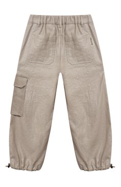 Детские брюки из хлопка и льна BRUNELLO CUCINELLI бежевого цвета, арт. BH500S286A | Фото 2 (Нос: Не проставлено; Материал сплава: Проставлено; Материал внешний: Лен, Хлопок; Случай: Повседневный; Ростовка одежда: 6 лет | 116 см, 4 года | 104 см)