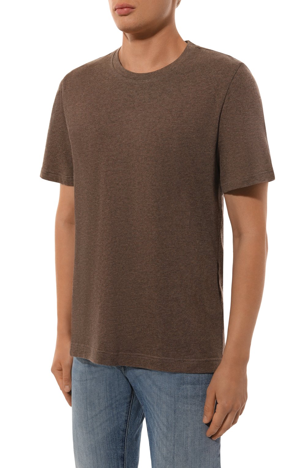 Футболка из хлопка и кашемира CAPOBIANCO коричневого цвета по цене 31250 руб., арт. 17M660.WS00., фото 3 Футболка из хлопка и кашемира CAPOBIANCO, арт. 17M660.WS00., фото 3