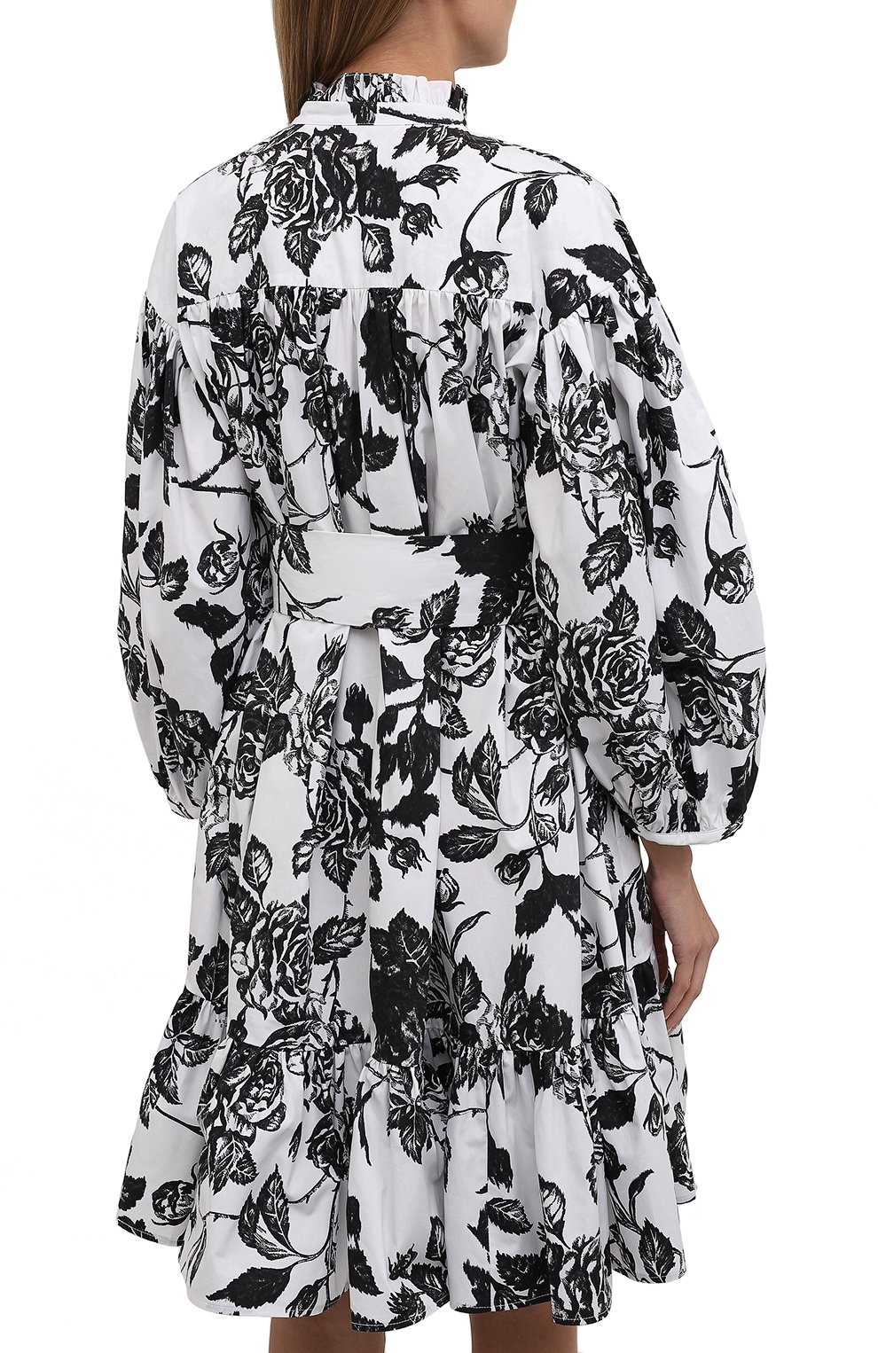 Хлопковое платье MSGM черно-белого цвета по цене 49950 руб., арт. 3141MDA29 217653, фото 4 Хлопковое платье MSGM, арт. 3141MDA29 217653, фото 4