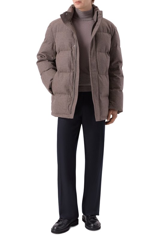 Пуховик Siberia из шерсти и кашемира 12 STOREEZ 134076 Коричневый  134076 Фото 2
