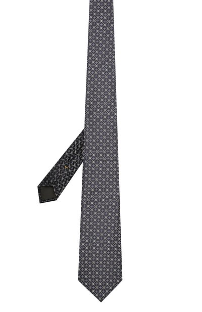 Шелковый галстук CANALI темно-синего цвета по цене 12700 руб., арт. 18/HJ03290, фото 2 Шелковый галстук CANALI, арт. 18/HJ03290, фото 2