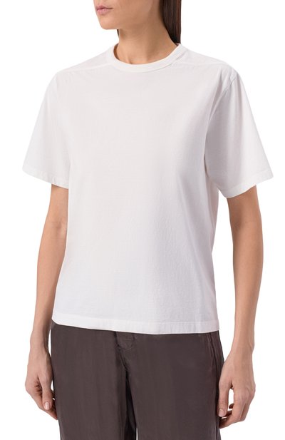 Хлопковая футболка RICK OWENS белого цвета по цене 36700 руб., арт. RP01F6200/JA, фото 3 Хлопковая футболка RICK OWENS, арт. RP01F6200/JA, фото 3