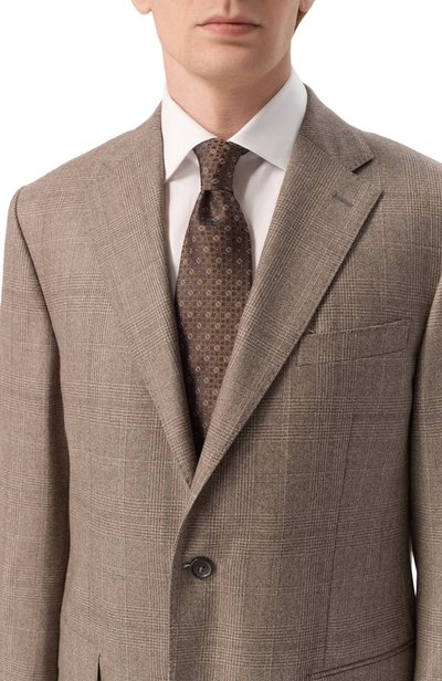 Шелковый галстук CANALI коричневого цвета по цене 21450 руб., арт. 18/HJ04713, фото 2 Шелковый галстук CANALI, арт. 18/HJ04713, фото 2