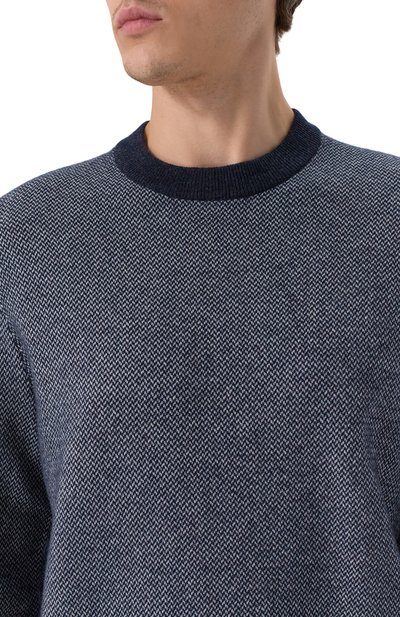 Джемпер из шерсти и хлопка BOSS темно-синего цвета по цене 25950 руб., арт. 50549986, фото 5 Джемпер из шерсти и хлопка BOSS, арт. 50549986, фото 5