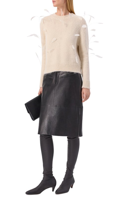 Шерстяной свитер Jil Sander J03GP0179/J14810 Кремовый  J03GP0179/J14810 Фото 2