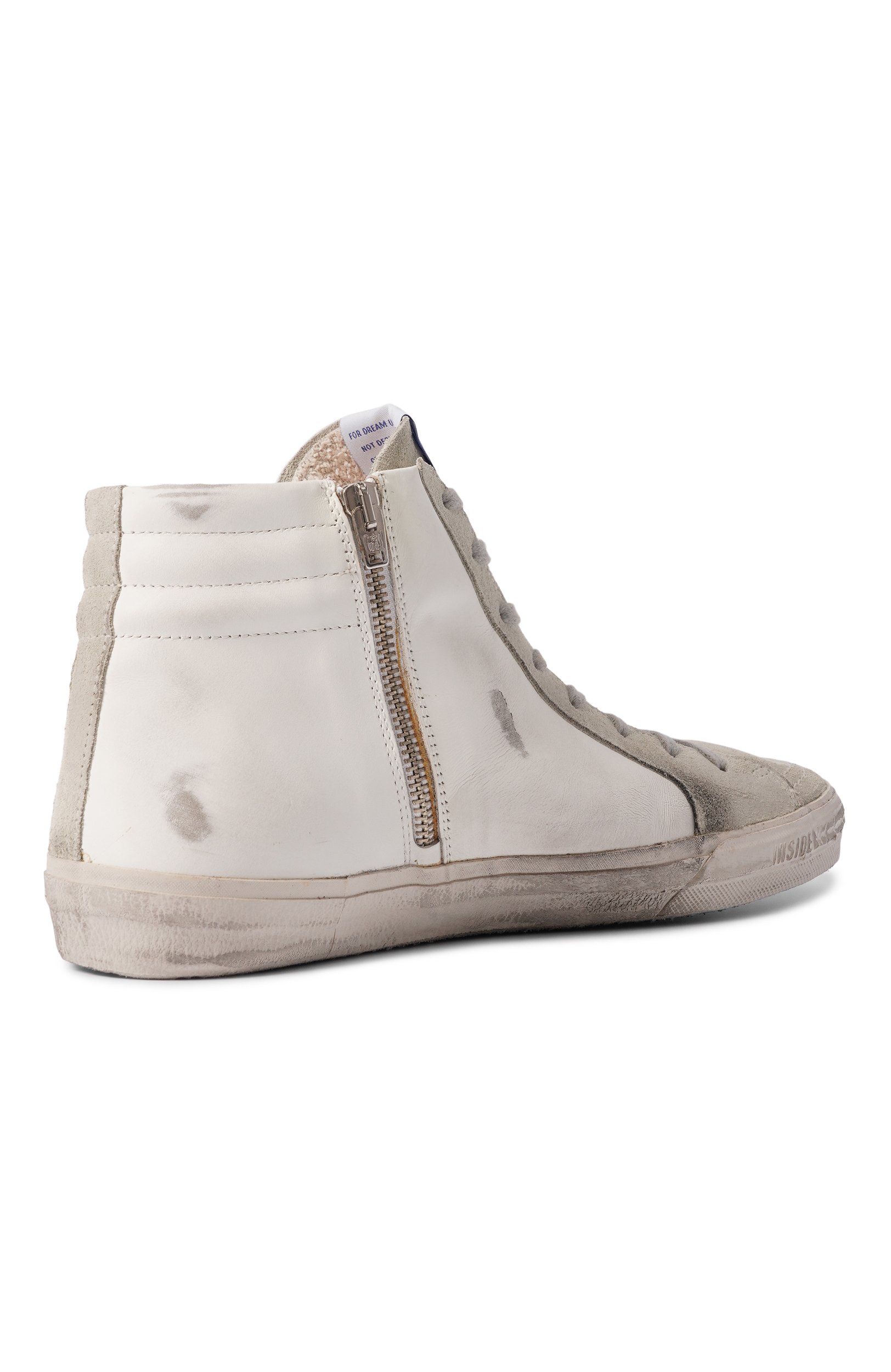 Кожаные кеды slide GOLDEN GOOSE DELUXE BRAND белого цвета по цене 72650 руб., арт. GMF00115.F000324, фото 4 Кожаные кеды slide GOLDEN GOOSE DELUXE BRAND, арт. GMF00115.F000324, фото 4