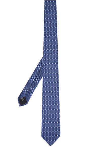Шелковый галстук с узором ZEGNA синего цвета по цене 17950 руб., арт. Z9A151L7, фото 2 Шелковый галстук с узором ZEGNA, арт. Z9A151L7, фото 2