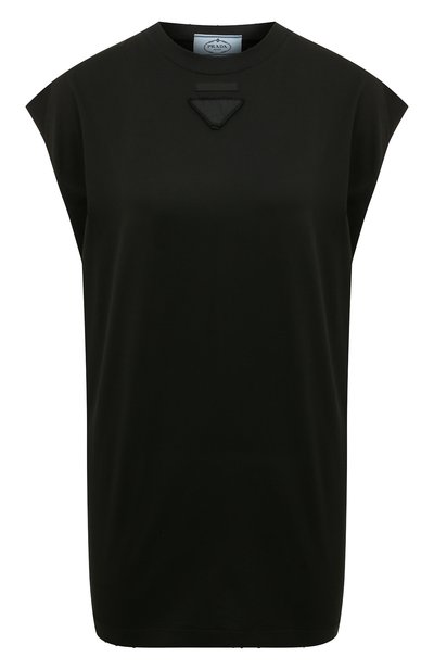 Женская хлопковая футболка PRADA, арт. 3556A-1Y99-F0002-212
