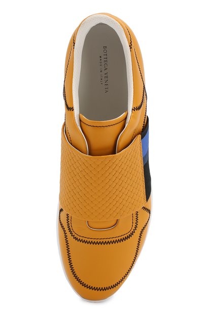 Кожаные кеды BOTTEGA VENETA желтого цвета по цене 69950 руб., арт. 548361/VT04S, фото 5 Кожаные кеды BOTTEGA VENETA, арт. 548361/VT04S, фото 5