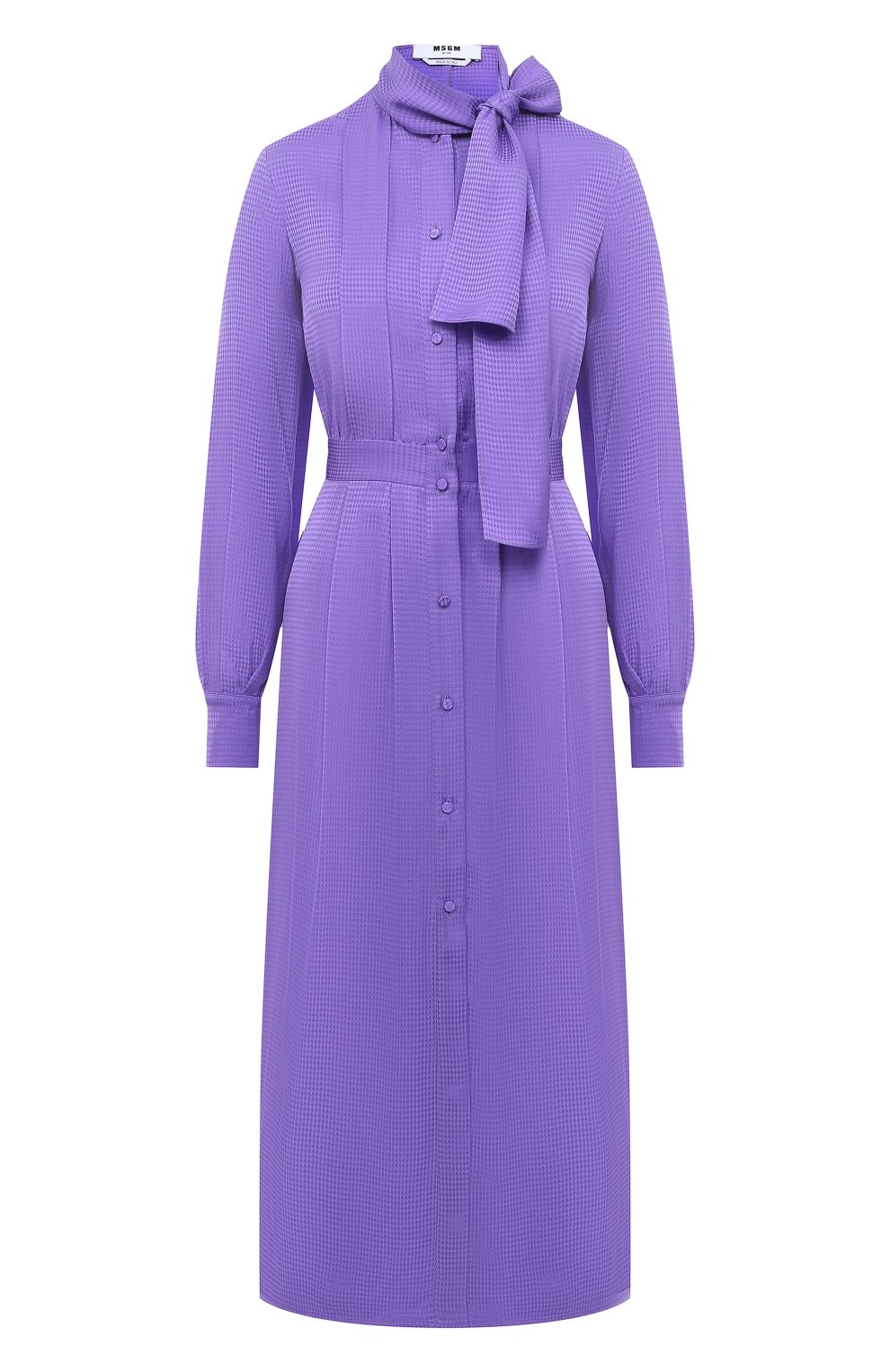 Платье из вискозы MSGM фиолетового цвета по цене 58450 руб., арт. 2941MDA19 207656, фото 1 Платье из вискозы MSGM, арт. 2941MDA19 207656, фото 1