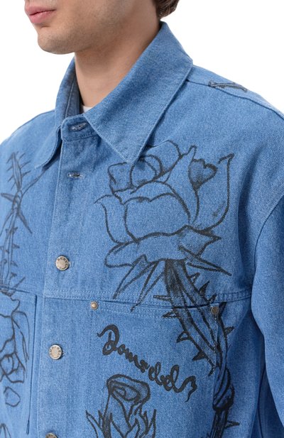 Джинсовая куртка DOMREBEL синего цвета по цене 71950 руб., арт. M INKED/JEAN JACKET, фото 5 Джинсовая куртка DOMREBEL, арт. M INKED/JEAN JACKET, фото 5