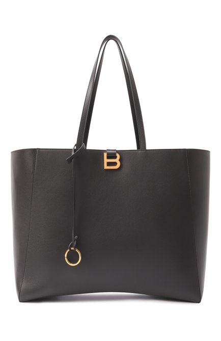 Женская сумка-тоут hourglass large BALENCIAGA черного цвета, арт. 819380/2ABE7 | Фото 1 (Размер: large; Материал: Натуральная кожа; Материал сплава: Проставлено; Драгоценные камни: Проставлено)