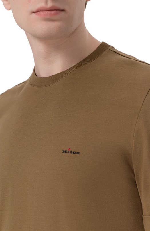 Хлопковая футболка Kiton UMK0891 Хаки  UMK0891 Фото 5