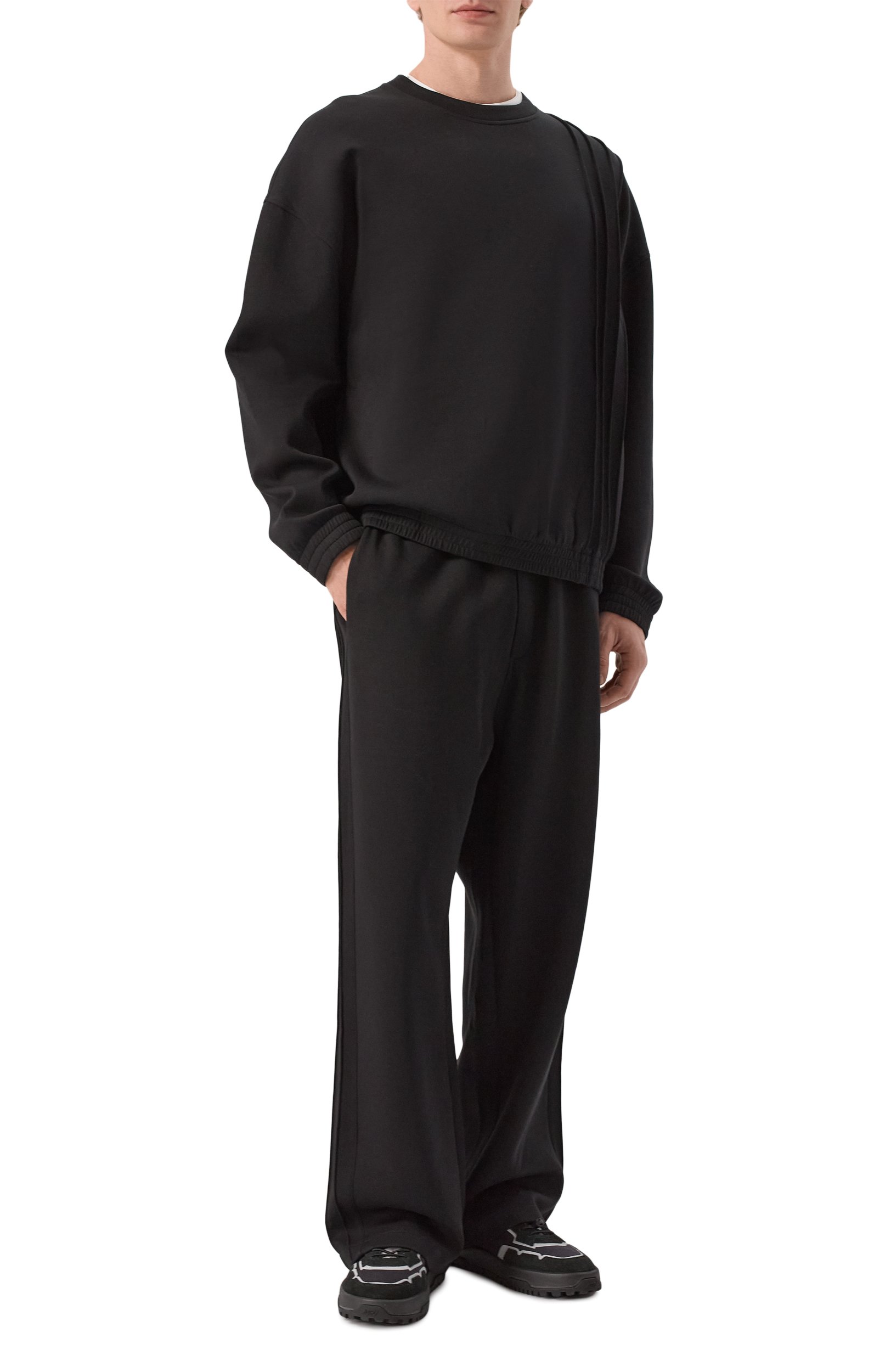 Хлопковые брюки EMPORIO ARMANI черного цвета по цене 31600 руб., арт. EM006854/AF10013, фото 2 Хлопковые брюки EMPORIO ARMANI, арт. EM006854/AF10013, фото 2