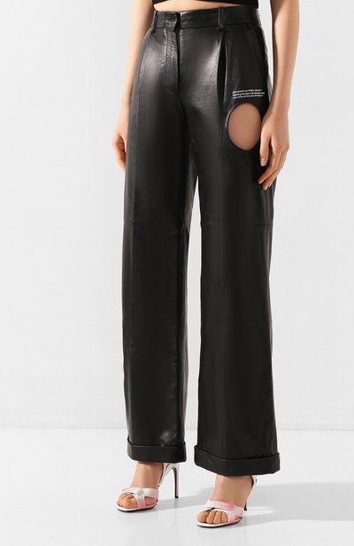 Кожаные брюки OFF-WHITE, арт. 0WJB007S20LEA0011000, фото 3