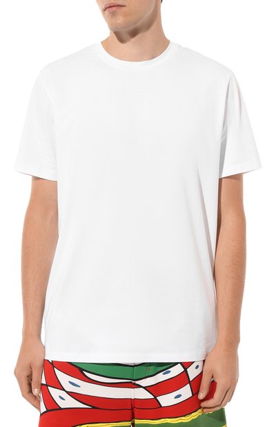 Хлопковая футболка 7 FOR ALL MANKIND белого цвета по цене 7415 руб., арт. JSIM2370WT, фото 3 Хлопковая футболка 7 FOR ALL MANKIND, арт. JSIM2370WT, фото 3