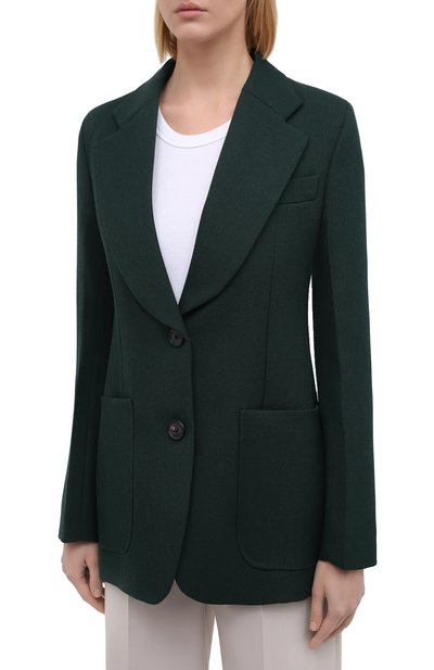 Шерстяной жакет VICTORIA BECKHAM зеленого цвета по цене 186000 руб., арт. 1320WJK001476E, фото 3 Шерстяной жакет VICTORIA BECKHAM, арт. 1320WJK001476E, фото 3