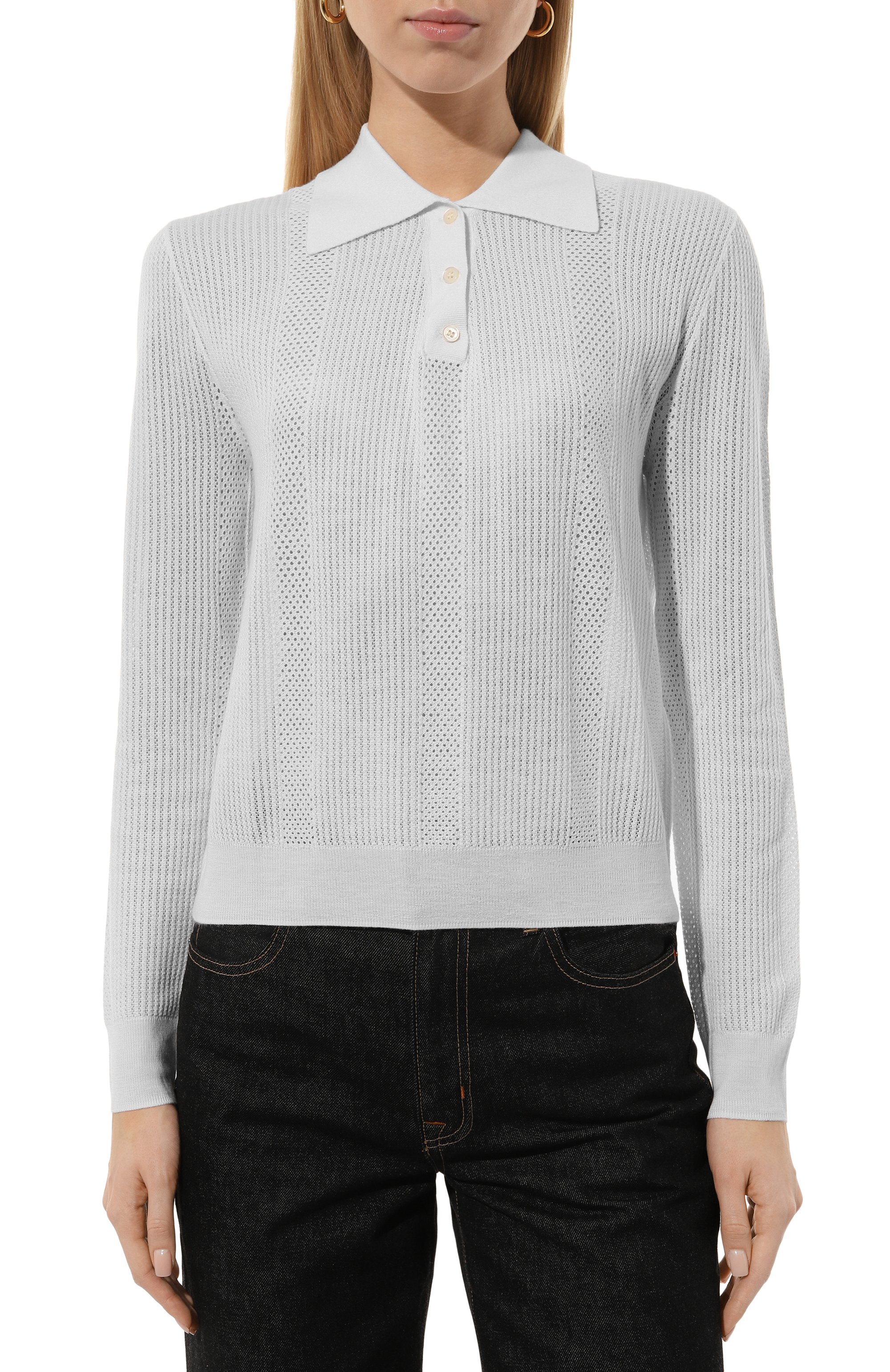 Поло из шерсти и шелка BEATRICE .B молочного цвета по цене 28950 руб., арт. 24FA8585/VIJA, фото 3 Поло из шерсти и шелка BEATRICE .B, арт. 24FA8585/VIJA, фото 3