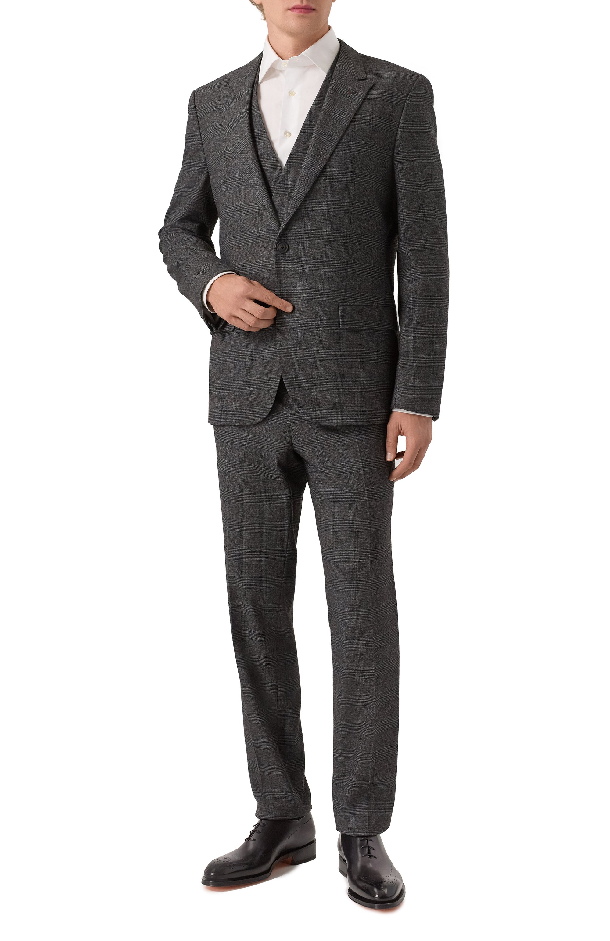 Костюм-тройка HUGO серого цвета по цене 87100 руб., арт. 50528361, фото 1 Костюм-тройка HUGO, арт. 50528361, фото 1