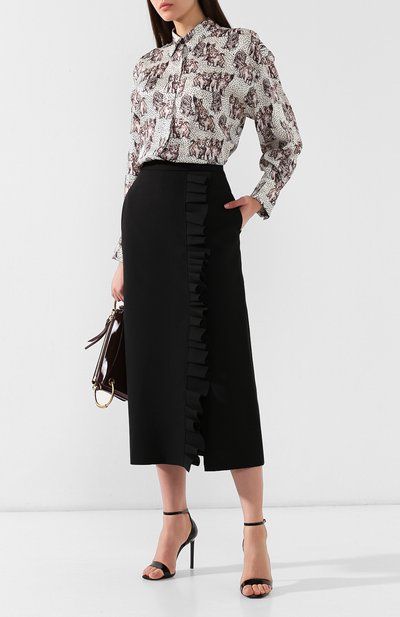 Юбка-миди MSGM черного цвета по цене 35100 руб., арт. 2741MDD09 195600, фото 2 Юбка-миди MSGM, арт. 2741MDD09 195600, фото 2