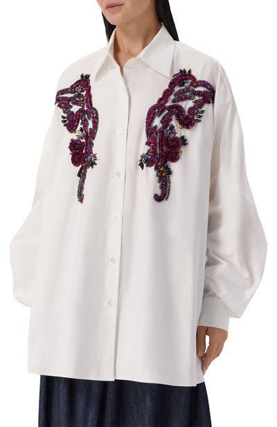 Хлопковая рубашка DRIES VAN NOTEN белого цвета по цене 128000 руб., арт. 262-130714/4433, фото 3 Хлопковая рубашка DRIES VAN NOTEN, арт. 262-130714/4433, фото 3