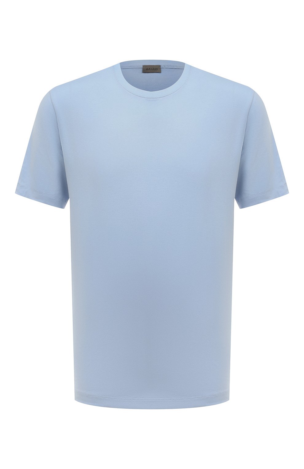 Хлопковая футболка HANRO голубого цвета по цене 9660 руб., арт. 075050, фото 1 Хлопковая футболка HANRO, арт. 075050, фото 1