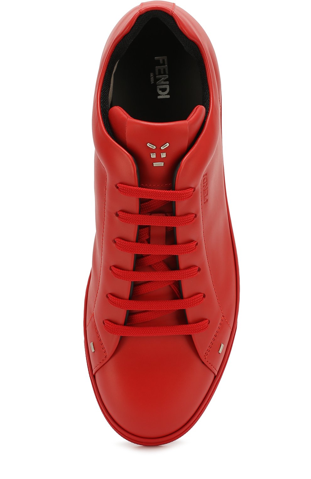 Кожаные кеды с металлической отделкой faces FENDI, арт. 7E1008/8GM, фото 4