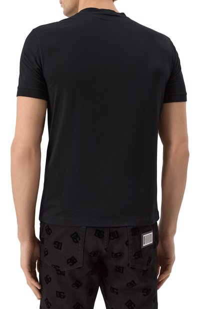 Футболка из вискозы GIORGIO ARMANI черного цвета по цене 35650 руб., арт. 3GST52/SJP4Z, фото 4 Футболка из вискозы GIORGIO ARMANI, арт. 3GST52/SJP4Z, фото 4