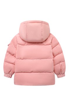 Детская утепленная куртка из вельвета MOSCHINO светло-розового цвета, арт. HUS044/LWA04/4A-8A | Фото 2 (Материал внешний: Хлопок; Материал сплава: Проставлено; Материал подклада: Вискоза; Драгоценные �камни: Проставлено; Рукава: Длинные)