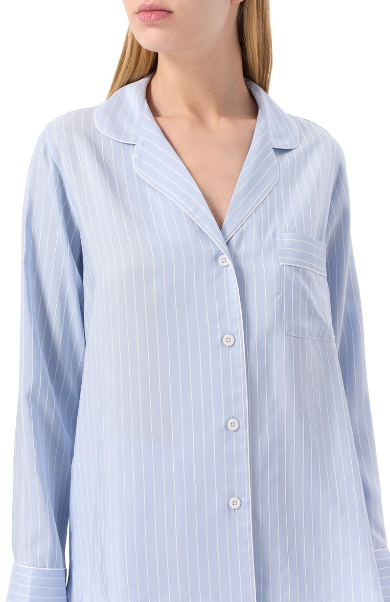 Женская пижама из вискозы и шелка ZIMMERLI голубого цвета, арт. 5149-11004 | Фото 7 (Материал внешний: Вискоза; Нос: Не проставлено)
