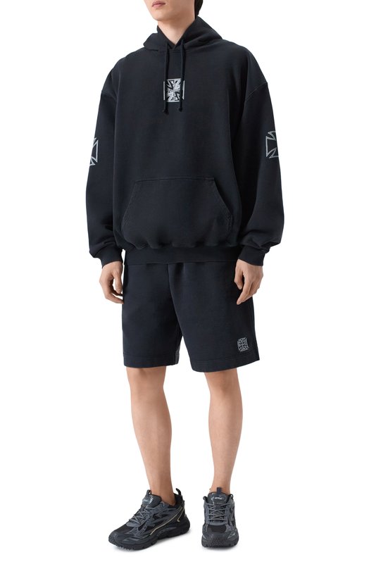 Хлопковые шорты VETEMENTS ME76SS163B/1302 M0LLET0N Чёрный  ME76SS163B/1302 M0LLET0N Фото 2