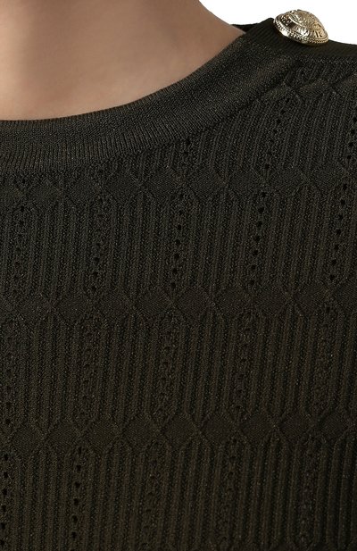 Пуловер BALMAIN хаки цвета по цене 106500 руб., арт. TF13111/K030, фото 5 Пуловер BALMAIN, арт. TF13111/K030, фото 5