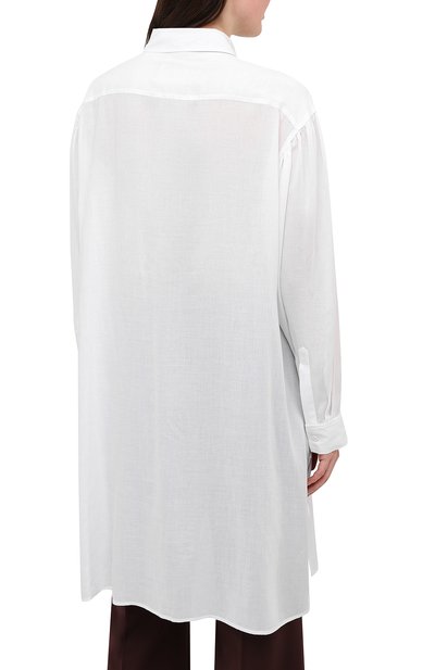 Рубашка YOHJI YAMAMOTO белого цвета по цене 69950 руб., арт. FB-B54-201, фото 4 Рубашка YOHJI YAMAMOTO, арт. FB-B54-201, фото 4