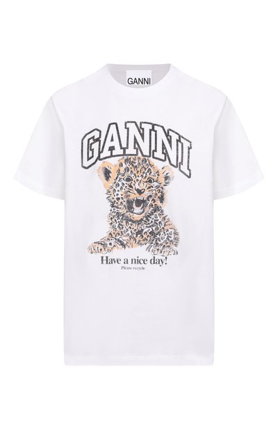 Женская хлопковая футболка GANNI, арт. T4124
