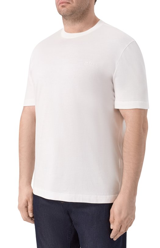 Хлопковая футболка Kiton UMM0745 Белый  UMM0745 Фото 3