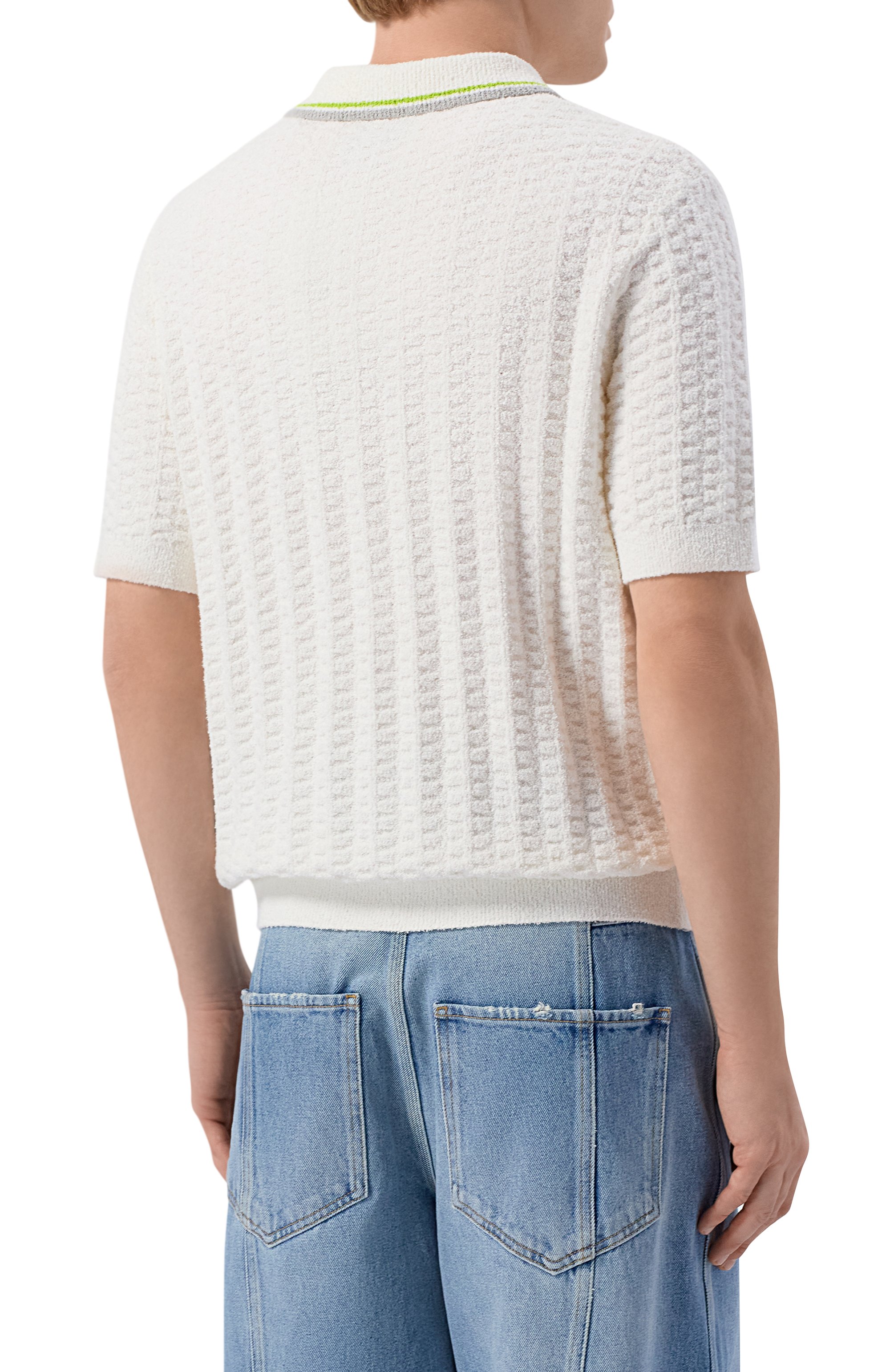 Хлопковое поло CASABLANCA белого цвета по цене 51300 руб., арт. M-SP26-KW-1214-01, фото 4 Хлопковое поло CASABLANCA, арт. M-SP26-KW-1214-01, фото 4