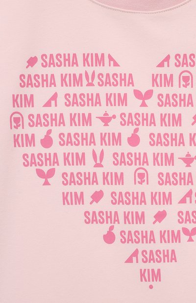 Хлопковая футболка SASHA KIM розового цвета по цене 7120 руб., арт. УТ-00000622, фото 3 Хлопковая футболка SASHA KIM, арт. УТ-00000622, фото 3
