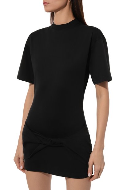 Хлопковое платье OFF-WHITE черного цвета по цене 63500 руб., арт. 0WDB514S24JER001, фото 3 Хлопковое платье OFF-WHITE, арт. 0WDB514S24JER001, фото 3
