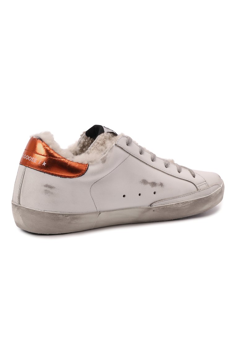 Кожаные кеды superstar GOLDEN GOOSE DELUXE BRAND, арт. GWF00101.F002361, фото 4