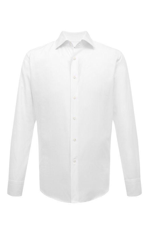 Сорочка из хлопка и льна Canali N798/GR03205 Белый N798/GR03205